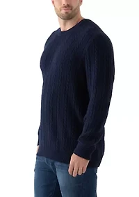 Big & Tall Long Sleeve Crew Neck Cable Knit Sweater