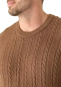 Big & Tall Long Sleeve Crew Neck Cable Knit Sweater
