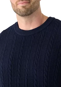 Big & Tall Long Sleeve Crew Neck Cable Knit Sweater