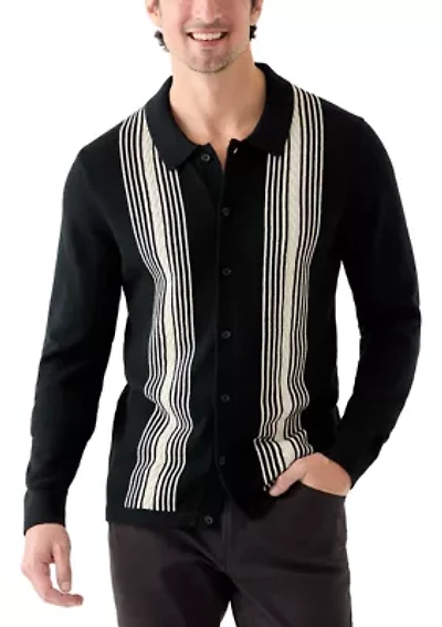 Men's Button Front Cable Sweater