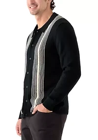Men's Button Front Cable Sweater