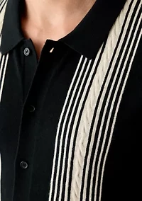 Men's Button Front Cable Sweater