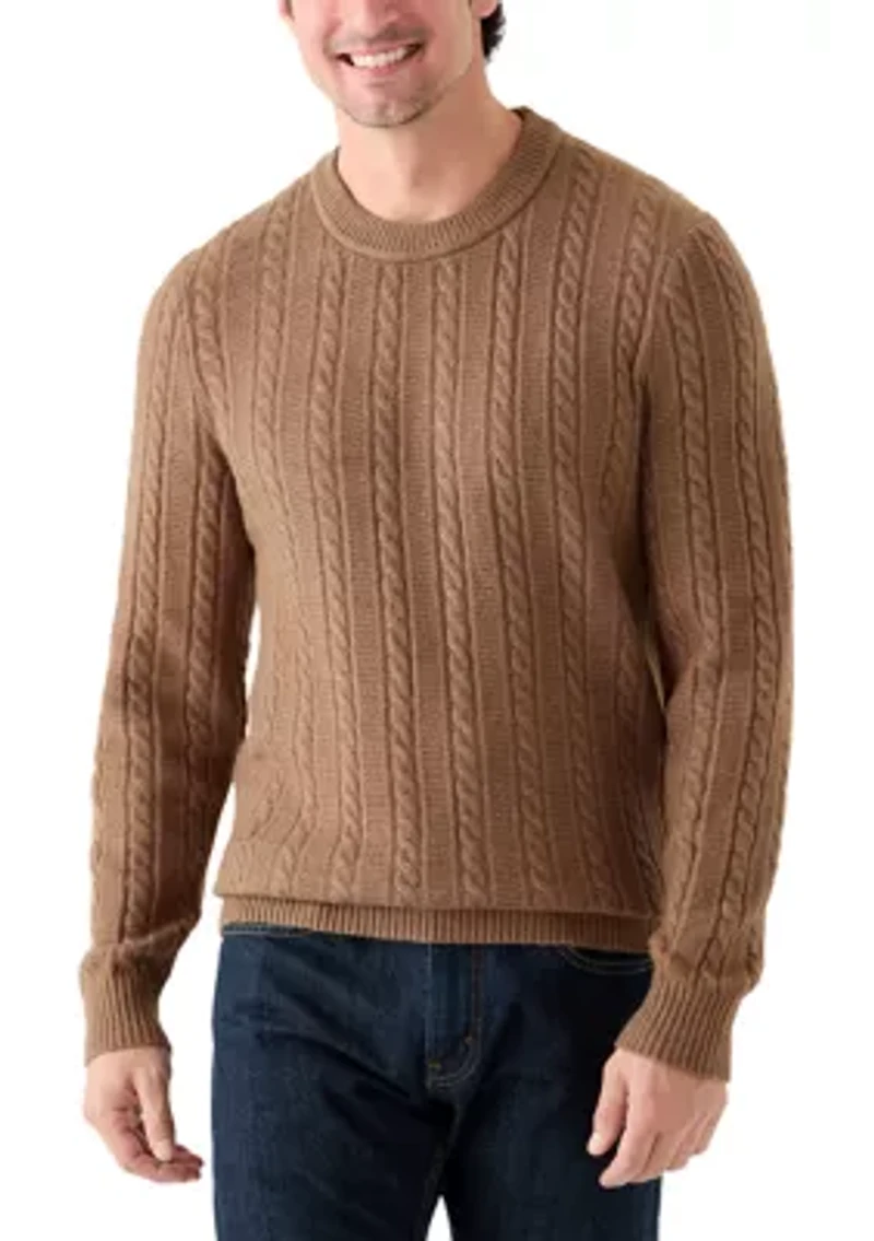 Men's Cable Crew Neck Sweater