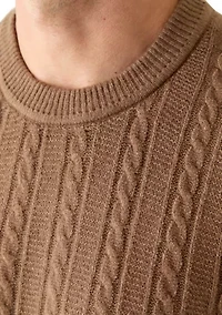 Men's Cable Crew Neck Sweater