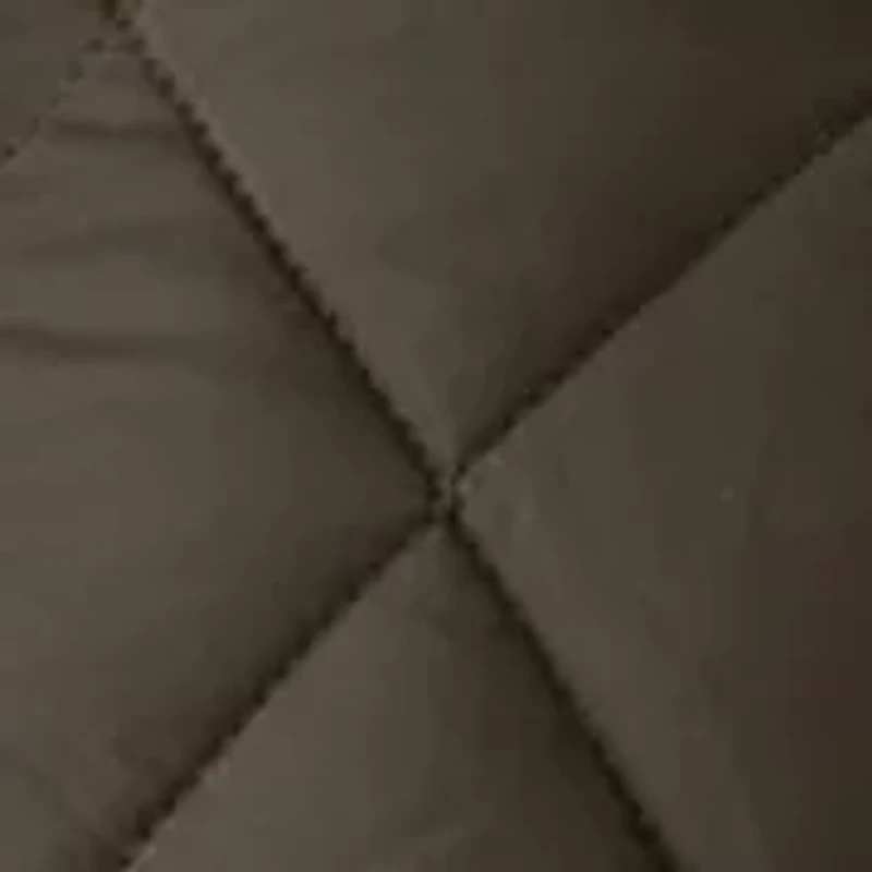 Big & Tall Olive Brown Quilted Jacket with Cord Collar