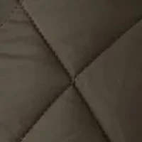 Big & Tall Olive Brown Quilted Jacket with Cord Collar