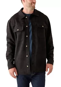 Big & Tall Long Sleeve Faux Suede Overshirt