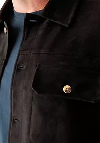 Big & Tall Long Sleeve Faux Suede Overshirt