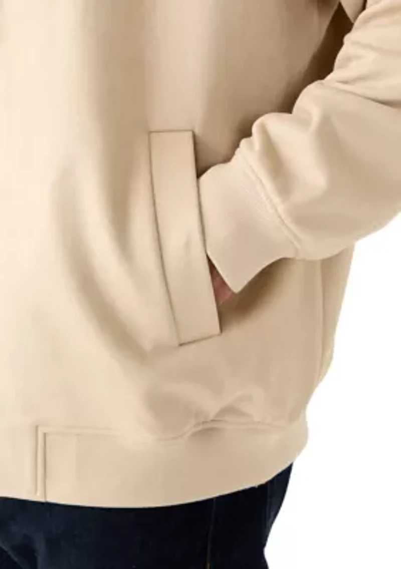 Big & Tall Long Sleeve Suede Bomber Jacket