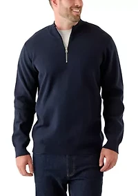 Big & Tall Long Sleeve Quarter Zip Sweater
