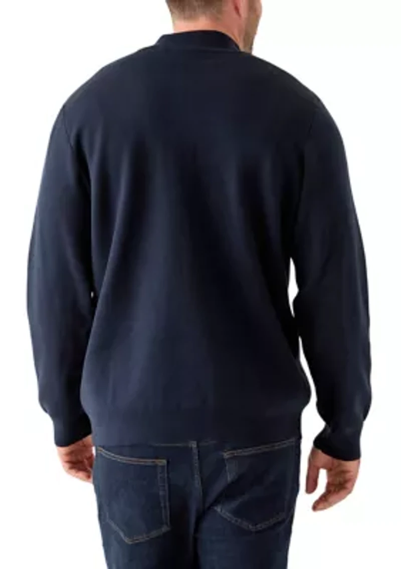 Big & Tall Long Sleeve Quarter Zip Sweater