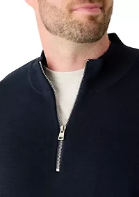 Big & Tall Long Sleeve Quarter Zip Sweater