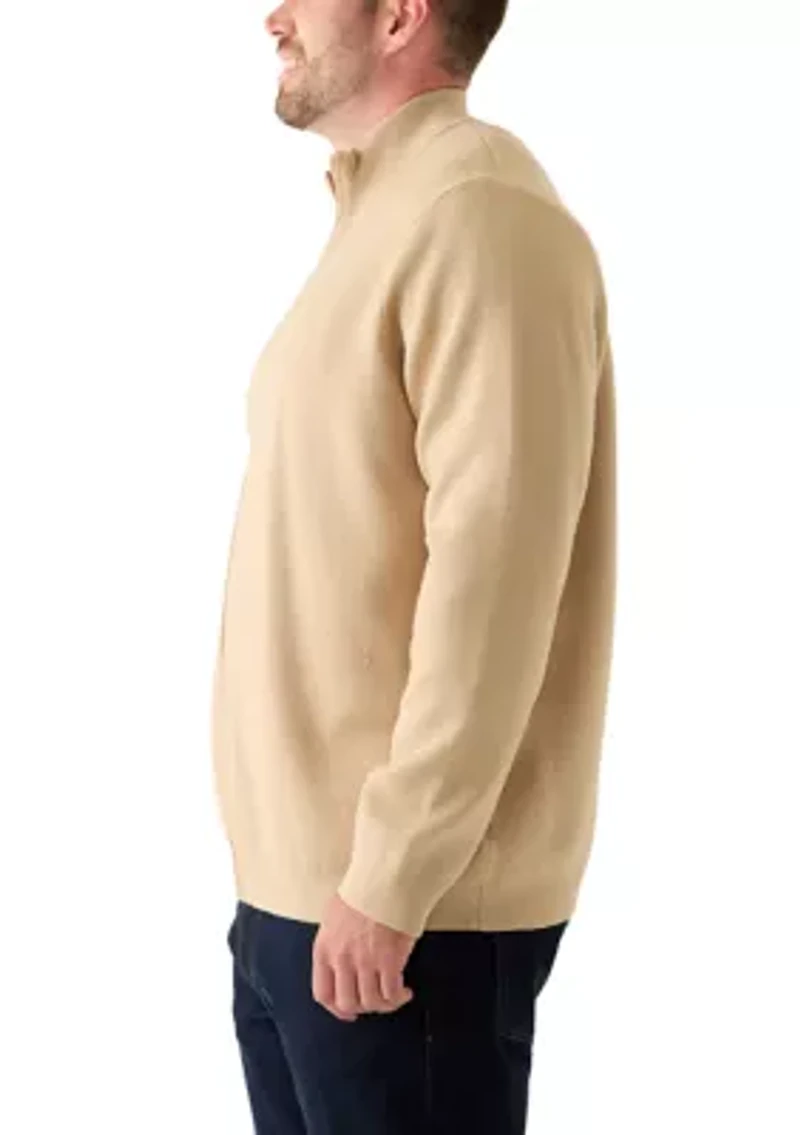 Big & Tall Long Sleeve Full Zip Sweater Jacket