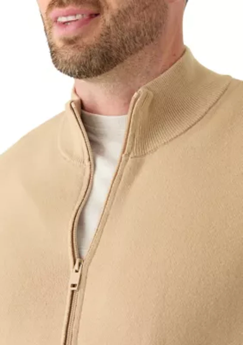 Big & Tall Long Sleeve Full Zip Sweater Jacket