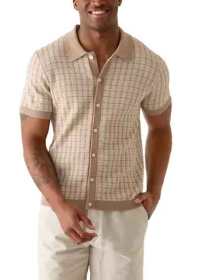 Men's Textured Sweater Polo