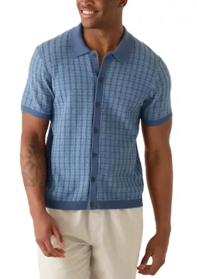 Men's Textured Sweater Polo