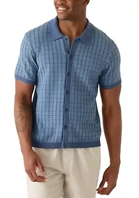 Men's Textured Sweater Polo