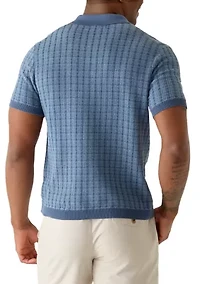 Men's Textured Sweater Polo