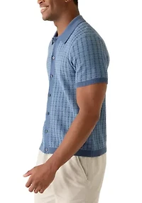 Men's Textured Sweater Polo