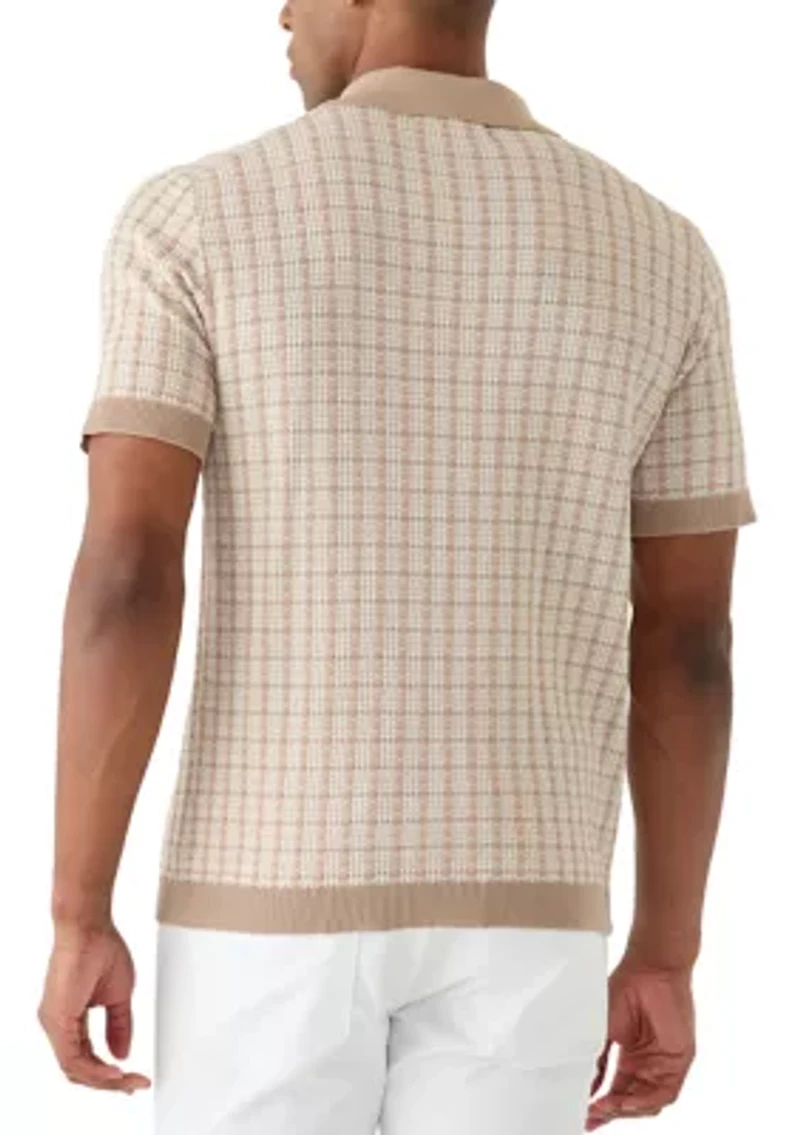 Big & Tall Striped Sweater Polo