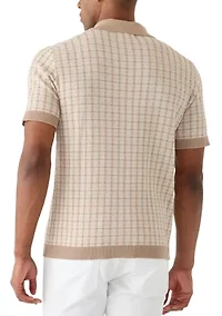 Big & Tall Striped Sweater Polo