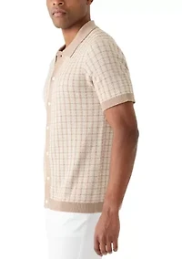 Big & Tall Striped Sweater Polo