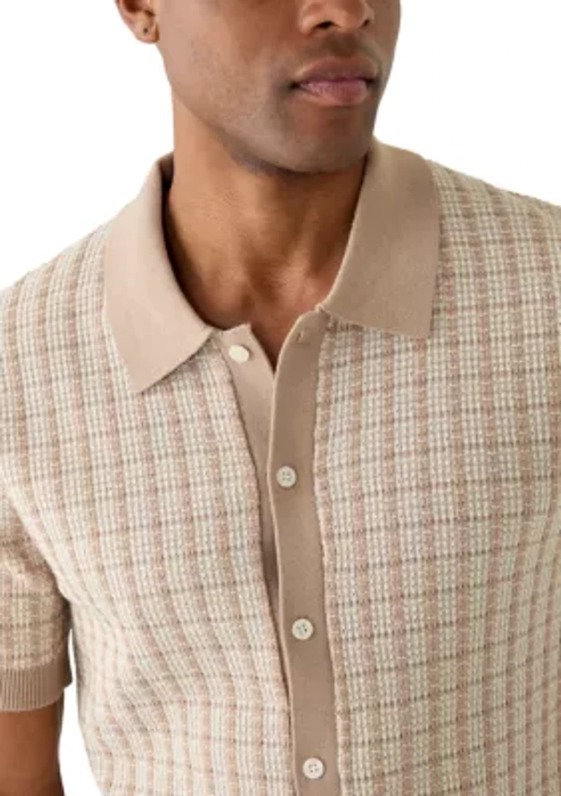 Big & Tall Striped Sweater Polo