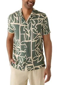 Men's Short Sleeve Printed Linen Shirt
