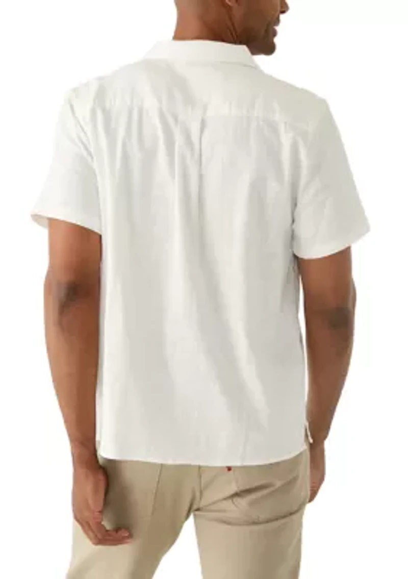 Men's Short Sleeve Embroidered Camp Shirt
