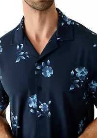 Men's Short Sleeve Stretch Knit Pattern Shirt