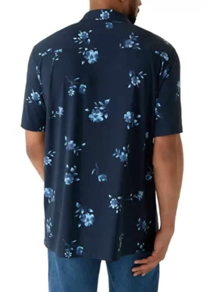 Men's Tall Stretch Floral Print Shirt