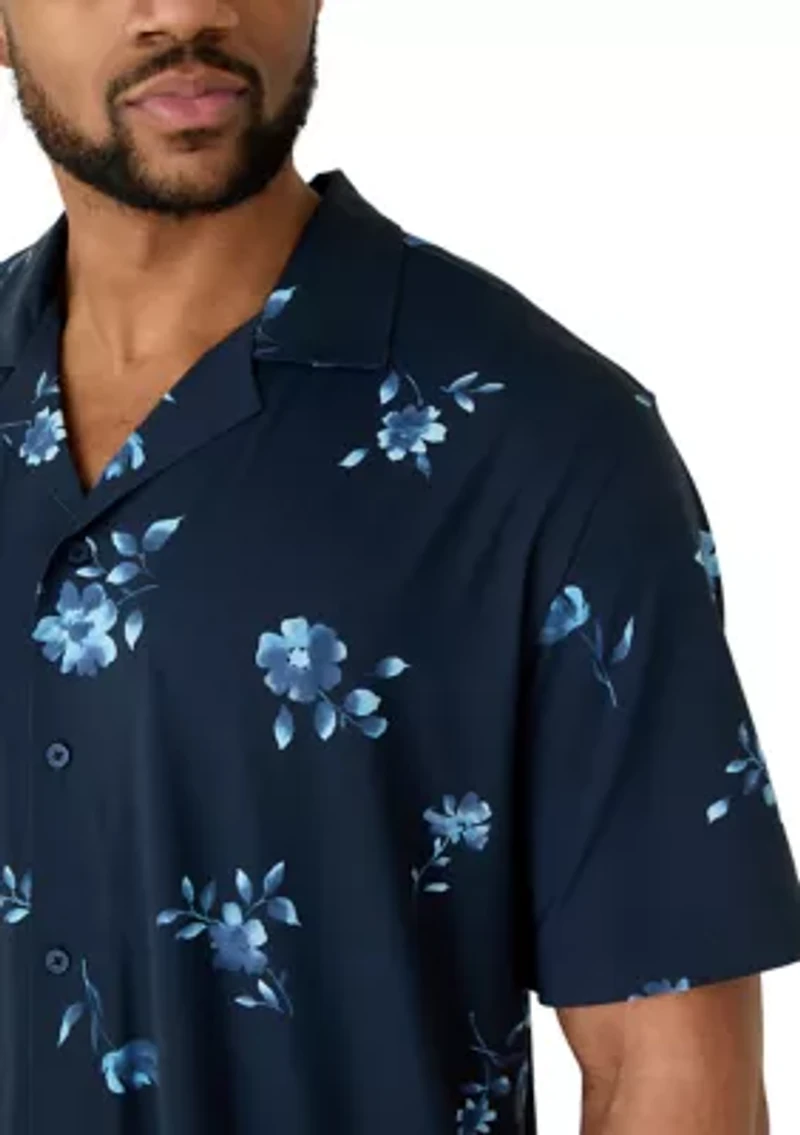 Men's Tall Stretch Floral Print Shirt
