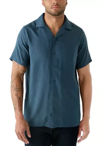 Men's Tall Solid Linen Shirt