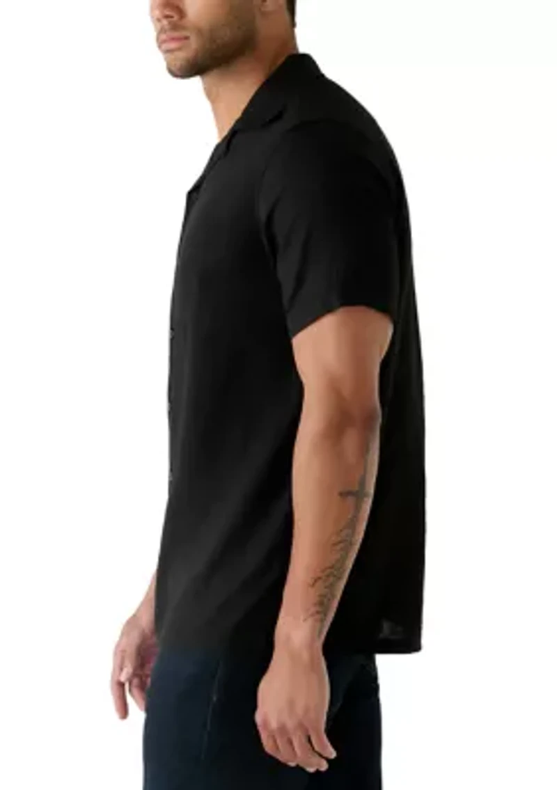 Men's Tall Solid Linen Shirt