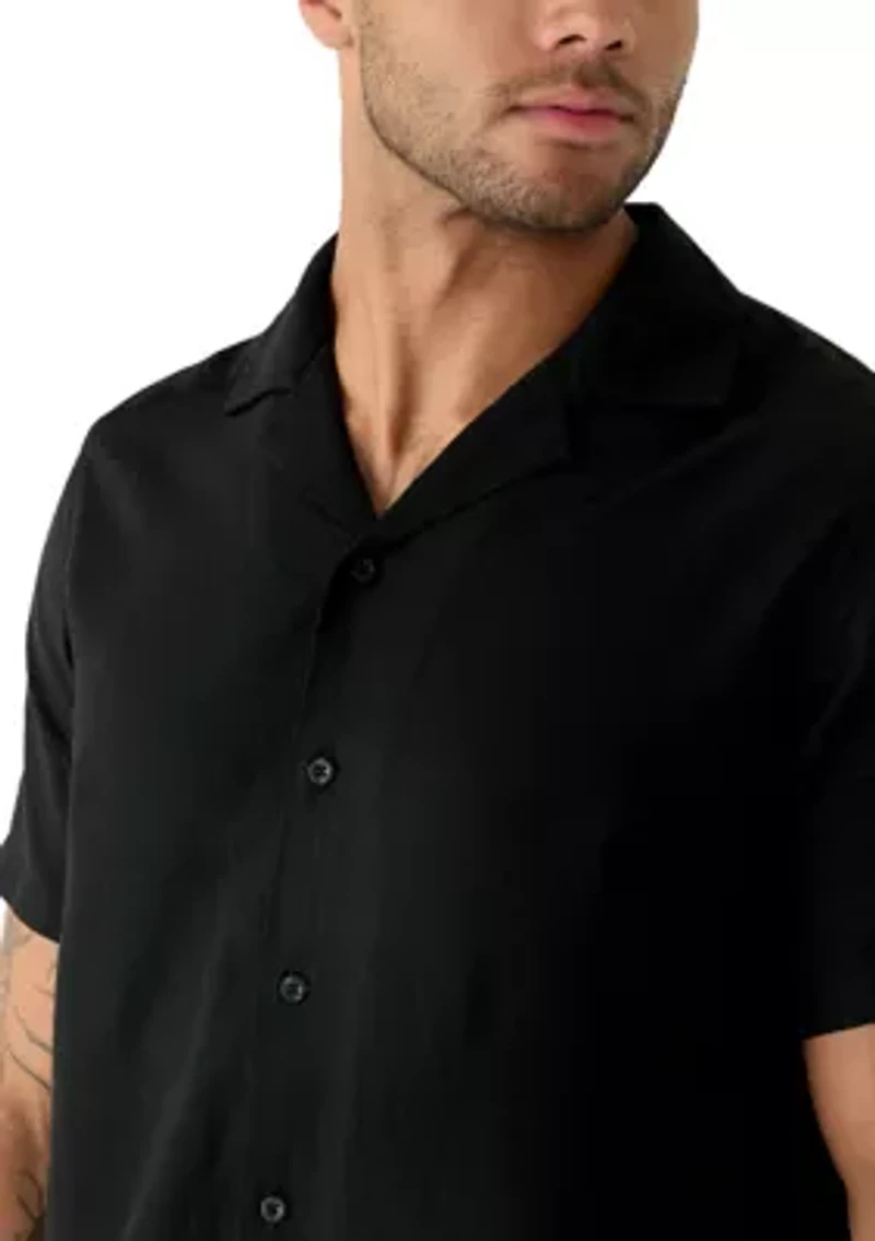 Men's Tall Solid Linen Shirt