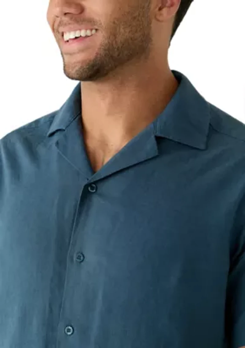 Men's Tall Solid Linen Shirt