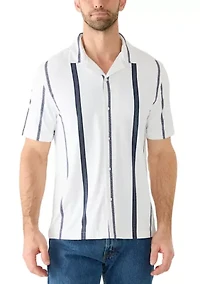 Men's Short Sleeve Stretch Knit Striped Shirt
