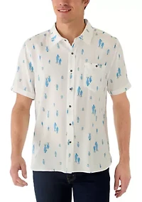 Men's Short Sleeve Whale Watching Print Shirt