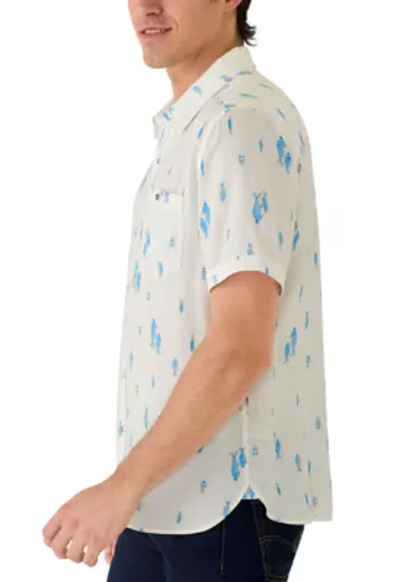 Men's Short Sleeve Whale Watching Print Shirt