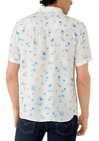 Men's Short Sleeve Palm Modal Print Shirt