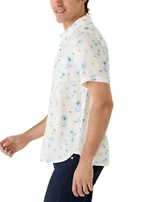 Men's Short Sleeve Palm Modal Print Shirt