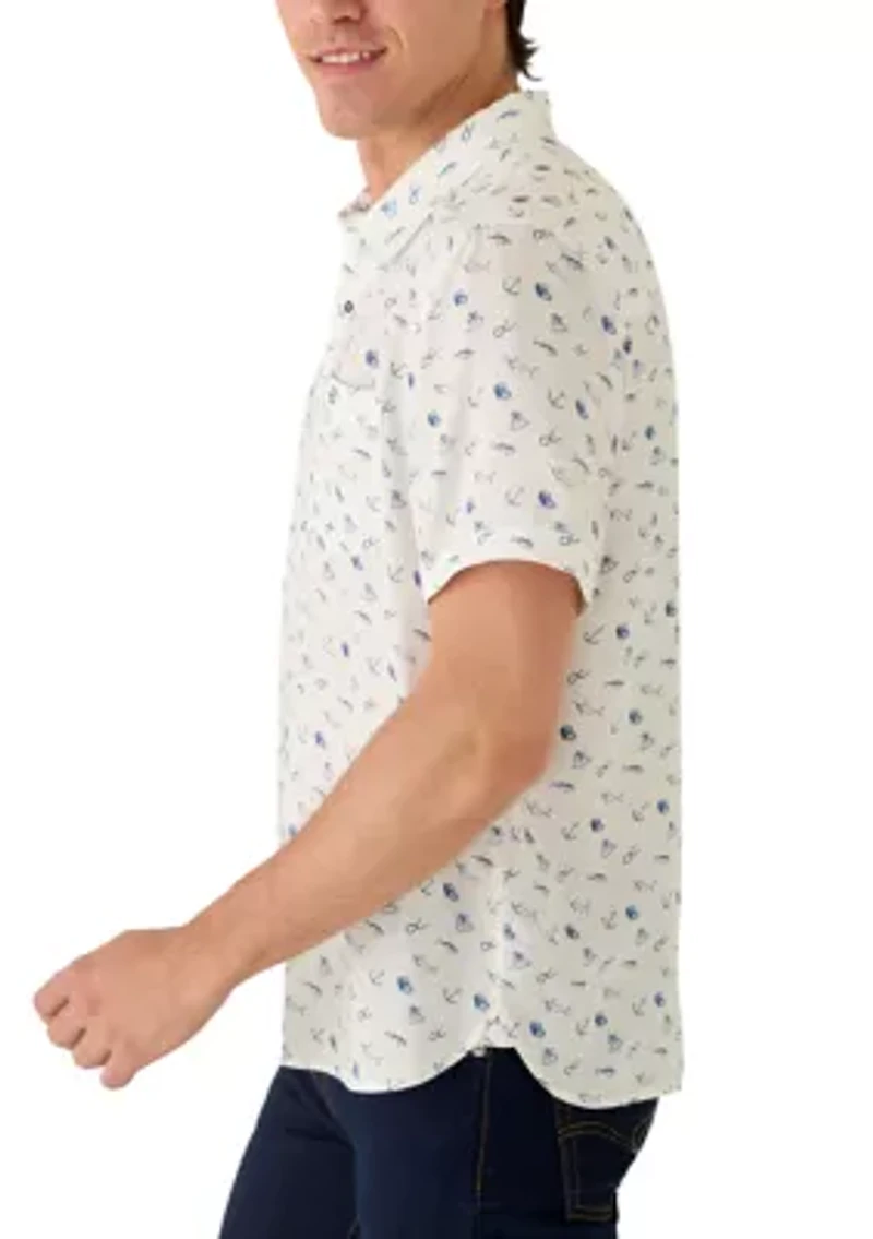 Men's Short Sleeve Nautical Printed Shirt
