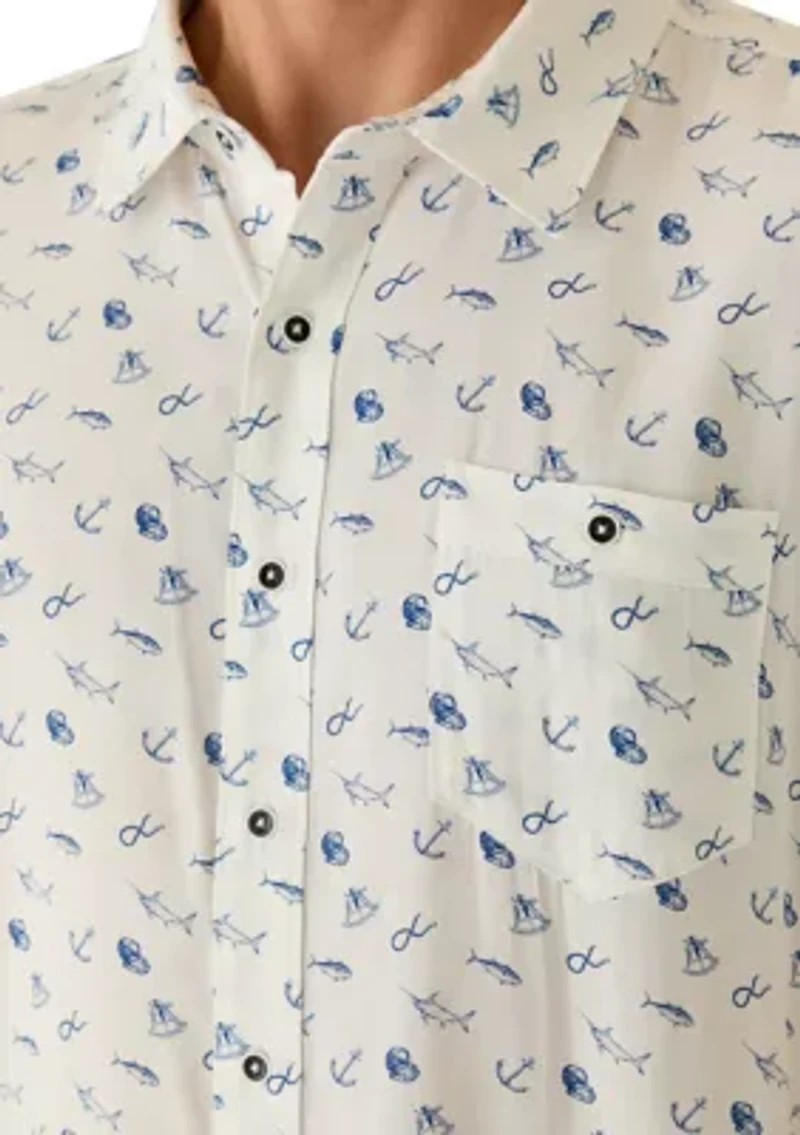 Men's Short Sleeve Nautical Printed Shirt