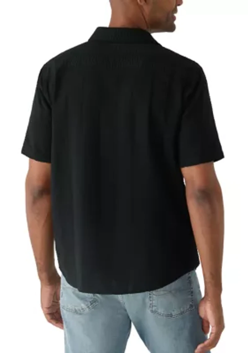 Men's Short Sleeve Seersucker Button Front Shirt