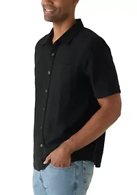 Men's Short Sleeve Seersucker Button Front Shirt
