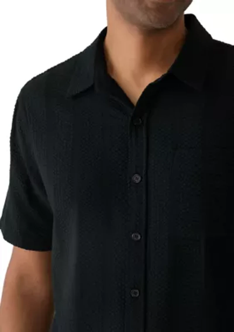 Men's Short Sleeve Seersucker Button Front Shirt