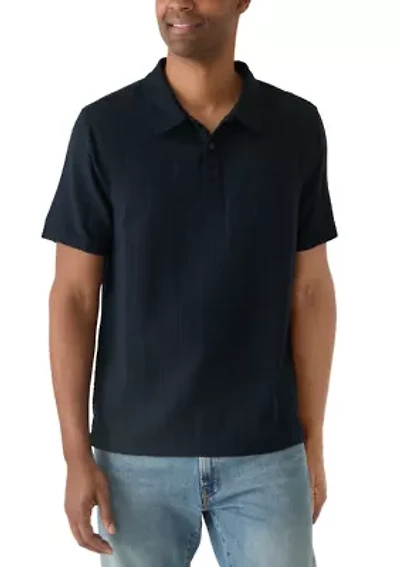 Men's Short Sleeve Seersucker Polo Shirt
