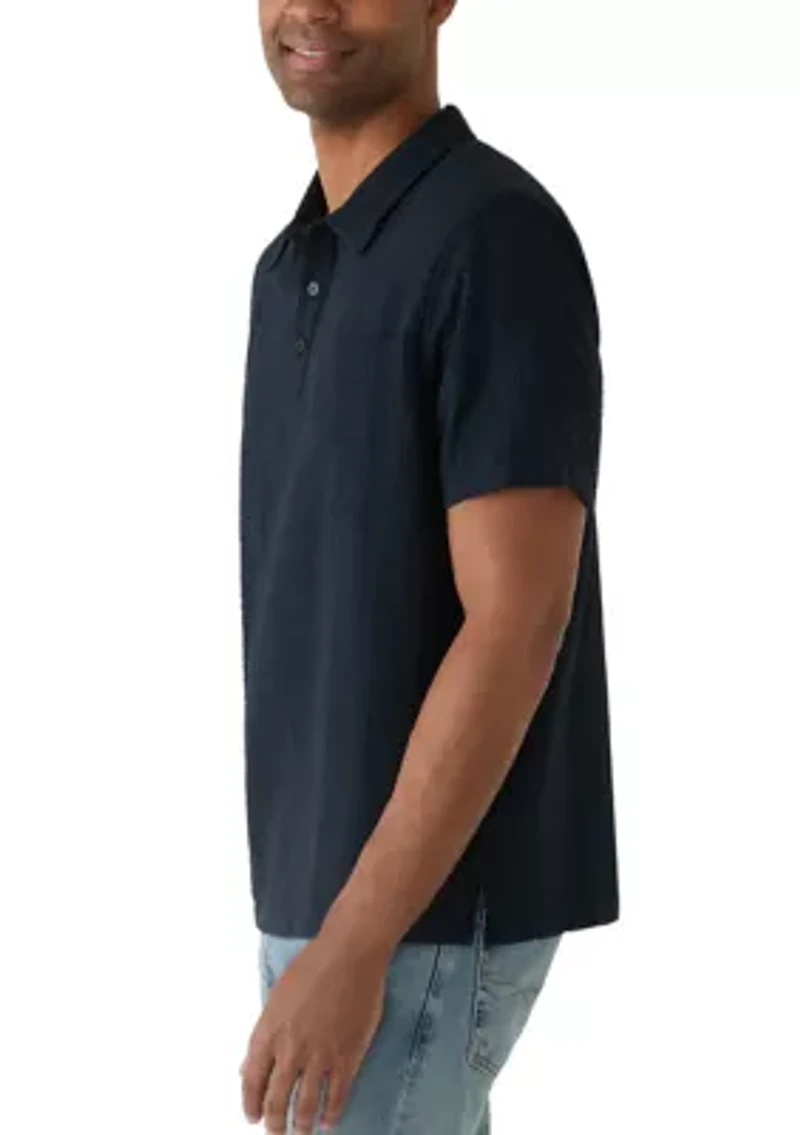 Men's Short Sleeve Seersucker Polo Shirt