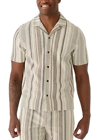 Men's Jacquard Striped Short Sleeve Knit Shirt