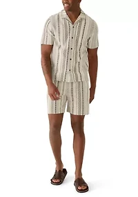 Men's Jacquard Striped Short Sleeve Knit Shirt